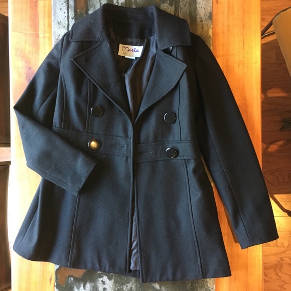 Black Wool Peacoat - Picture 2 of 5